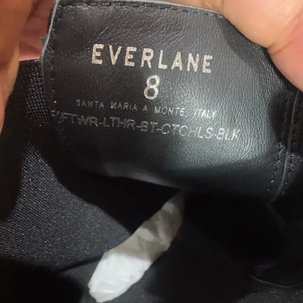 Everlane The City Leather Chelsea Boot Pull-On Square Toe Black Size 8 NWOB_10